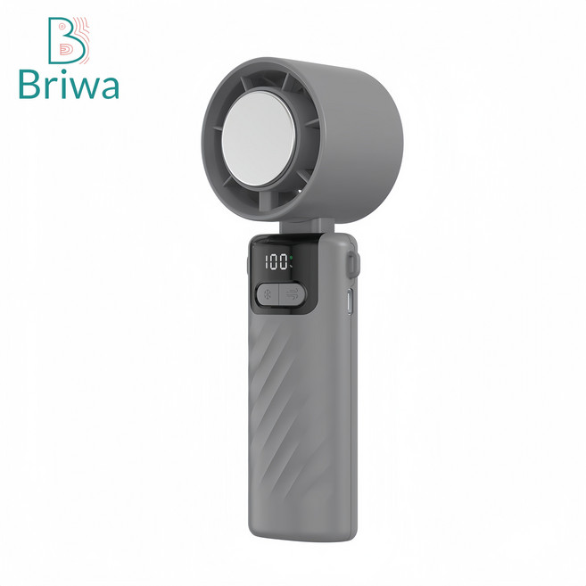 Briwa 무선미니 핸디휴대용선풍기 100급속 냉각선풍기, 블랙, KP86