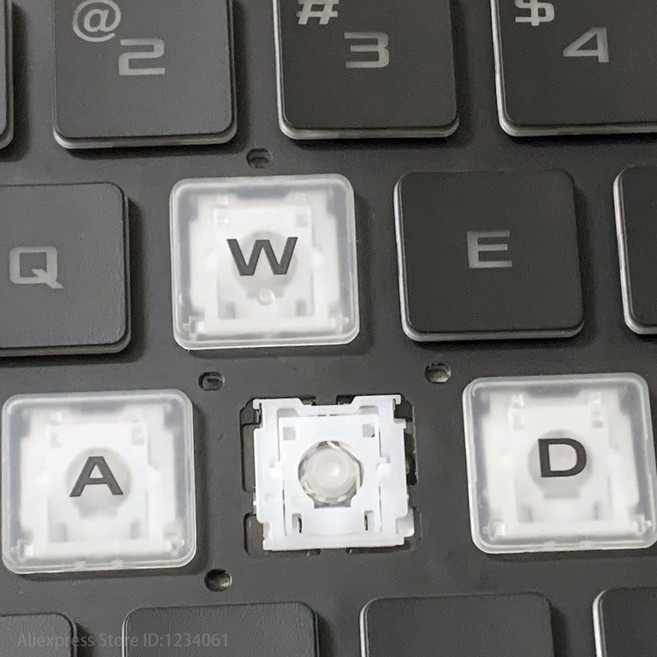 게임용 투명 엣지 교체 키캡 F15 FX507 FX517 FX707 FA507 ZC ZV ZM 노트북 키보드 클립, TAB and Hinge