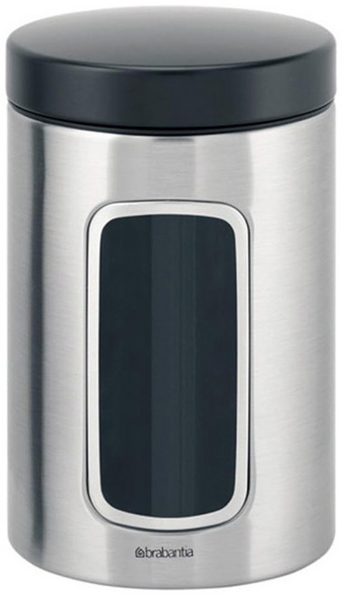 BRABANTIA WINDOW BOX ROUND 黑色密封罐 #371820，圓形密封保鮮罐，廚房收納好幫手, 1個