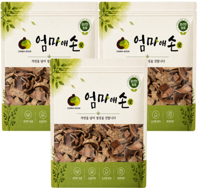 국내산 볶은 두충 두충나무 껍질, 3개, 500g