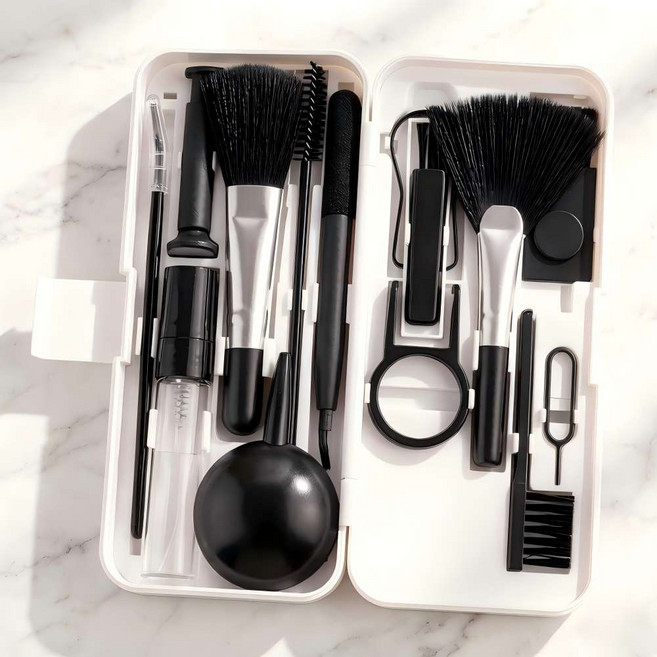 디바이스 클리닝 키트 키보드 이어폰 휴대폰 올인원 청소 도구, 1개, 화이트