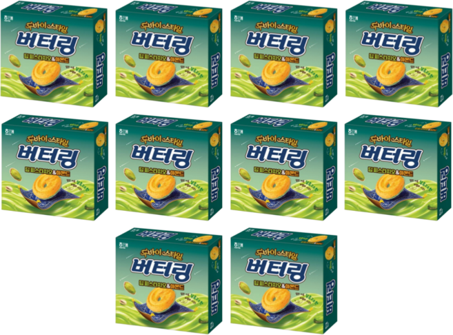 해태 두바이 스타일 버터링 딥피스타치오 & 아몬드 155g X 10개입 박스 (대), 10개