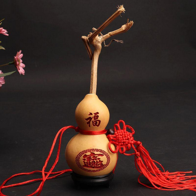 天然葫蘆掛件 五帝錢八卦招財鎮宅化煞, 1個, 招財進寶帶龍頭,10-12cm, N/A