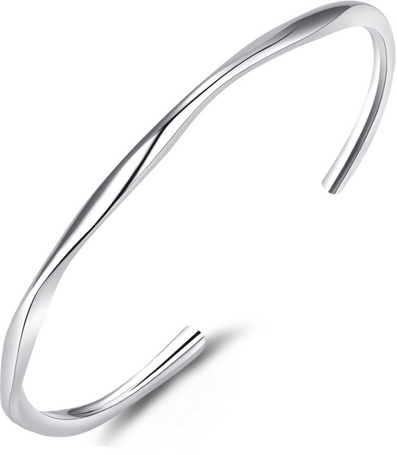 925純銀莫比烏斯環手鐲 粗款 開口設計