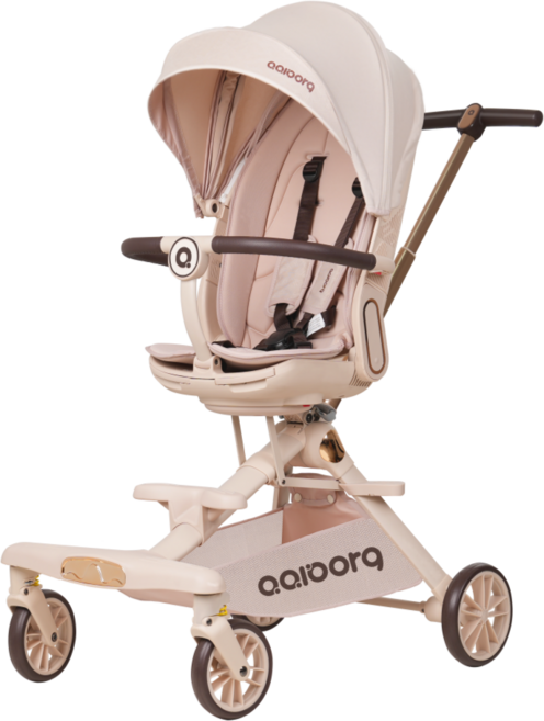올보르 앨빈 트라이크 유모카 휴대용 유모차, 샴페인, 1개
