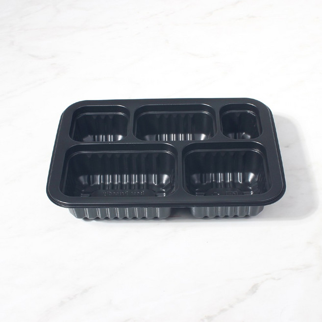 일회용포장 실링용기 JH 191440-5A (3호 5칸) 블랙 100개 - 소분, 1개