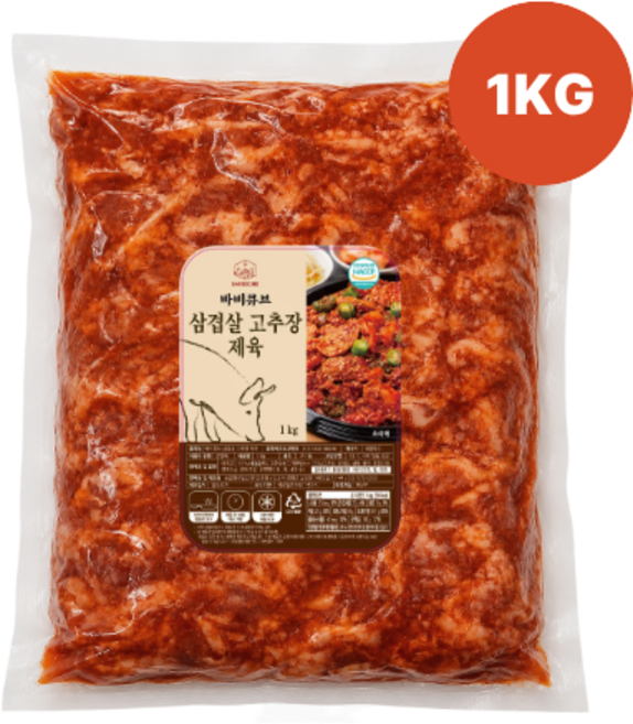 맛의정직 바비큐브 삼겹살 고추장 제육 두루치기 1KG, 1개