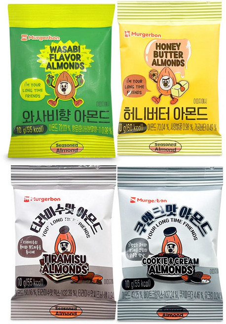 머거본 아몬드 4종 믹스 번들 10g, 20개