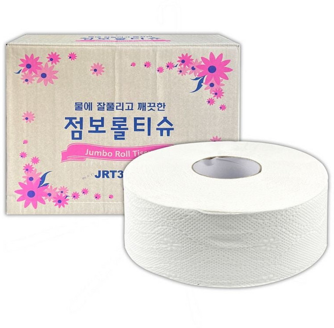 점보롤티슈 16롤 O 140m 한박스 화장지 2겹 휴지, 1박스