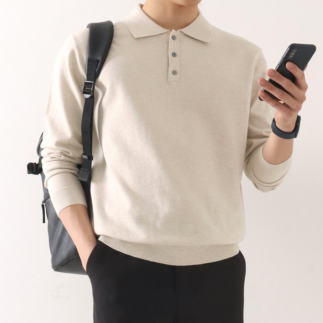 지지블랙 [당일출고] 부드럽고 촉감이 좋은 엔드류 스판 카라 니트 스웨터 ZZBKN054