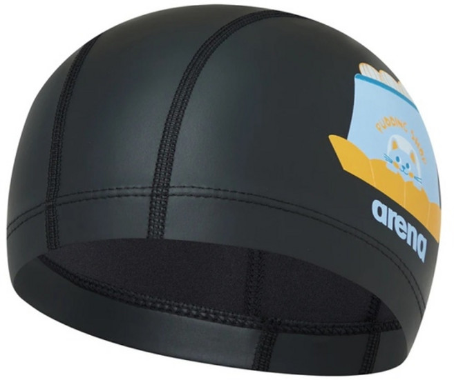 아레나 vs 귀여운 수영모 수영모자 푸딩 아동 코팅수모 A5AC1AQ51BLK 수모, 1개, BLK