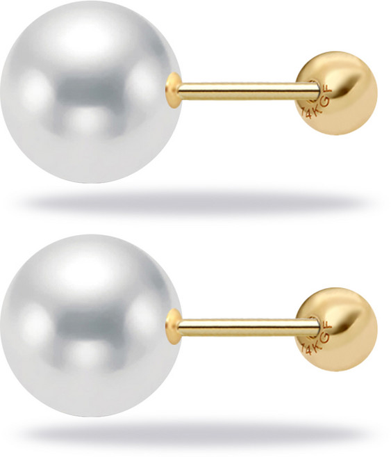 14k Gold Filled 스와로브스키 진주 귀걸이 피어싱