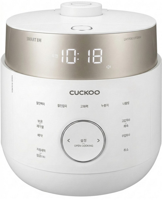 쿠쿠 트윈프레셔 마스터셰프 IH 전기압력밥솥 6인용, CRP-LHTR0610FGWM, 그레이스화이트