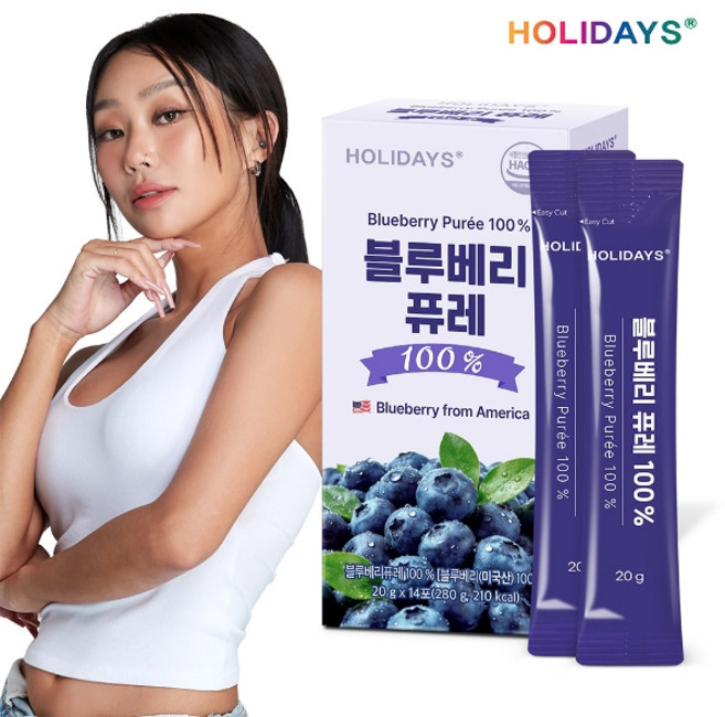 홀리데이즈 블루베리 퓨레 100％ 14포 1박스