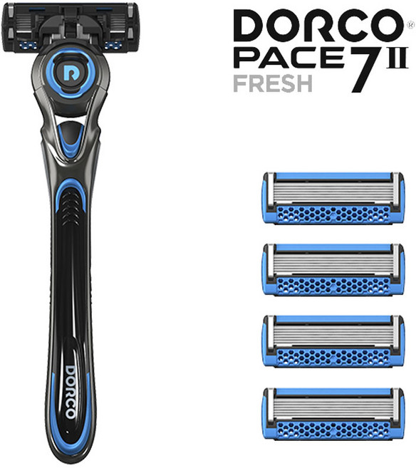 도루코 페이스7 ll 프레쉬 면도기+면도날4개, 3개