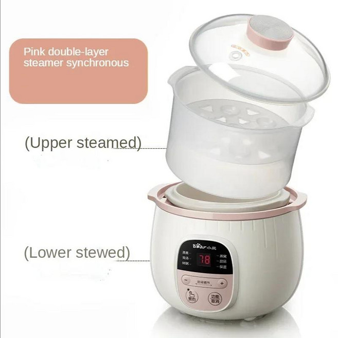 전기 세라믹 조리기 아기 죽 냄비 스튜 냄비 보라색 모래 조림 가전 주방 가정 요리 그릇 팬 천천히, 8) b - AU, 1개