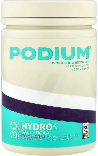 Podium Nutrition Hydro & Salt 2025 + BCAA Sour Watermelon 14.82 oz (420 g), Podium Nutrition, Hydro & Salt, 420g, 1개 - 쿠팡