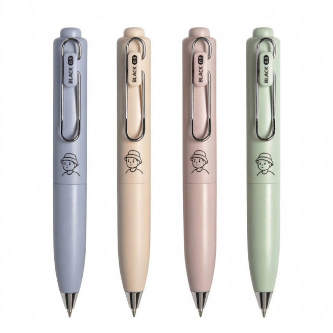 노이리 포켓 퀵 드라이 중성 미니볼펜 0.5mm 블랙, 1세트, 타코 오로라