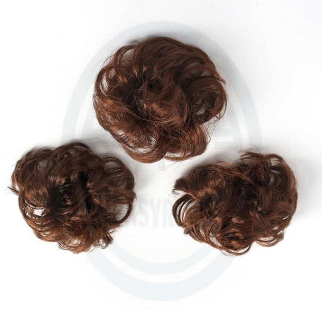 믿고사는잡화점 올림머리 곱창밴드 가발 3P세트 오렌지브라운 여자올림머리가발 혼주올림머리