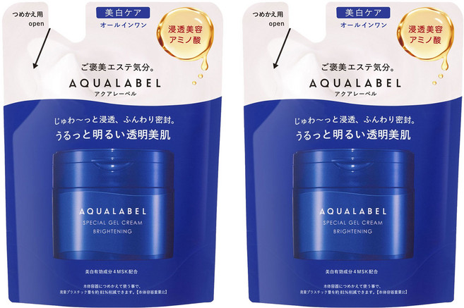 아쿠아라벨 스페셜 젤 크림 브라이트닝 올인원 리필용 81g, 2개