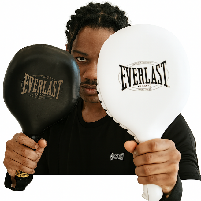 에버라스트 1910 복싱 스트라이크 패드 천연가죽 타격연습 트레이닝용 미트, 1세트, 블랙화이트