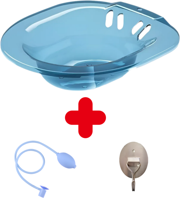 haveit 가정용 치질 좌욕기 변비 임산부 케어 후크 무료증정 버블 세척기, 1. 투명 블루+버블 세척기