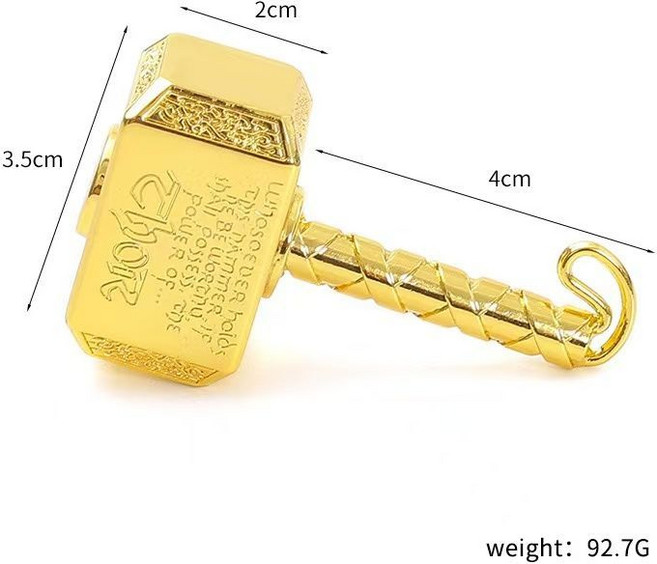 雷神之錘 EDC 指尖陀螺 全金屬 復古, 1個, 雷神之錘-土豪金【配收納包】