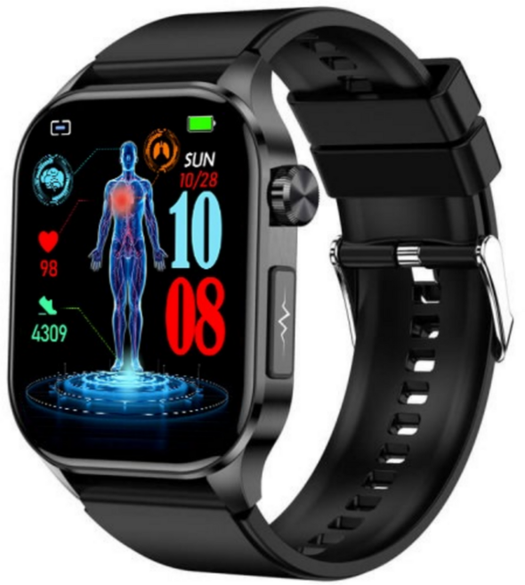 액션맨 글루코워치 ET 건강데이터 스마트워치, 블루투스, 5.13cm, 블랙실리콘