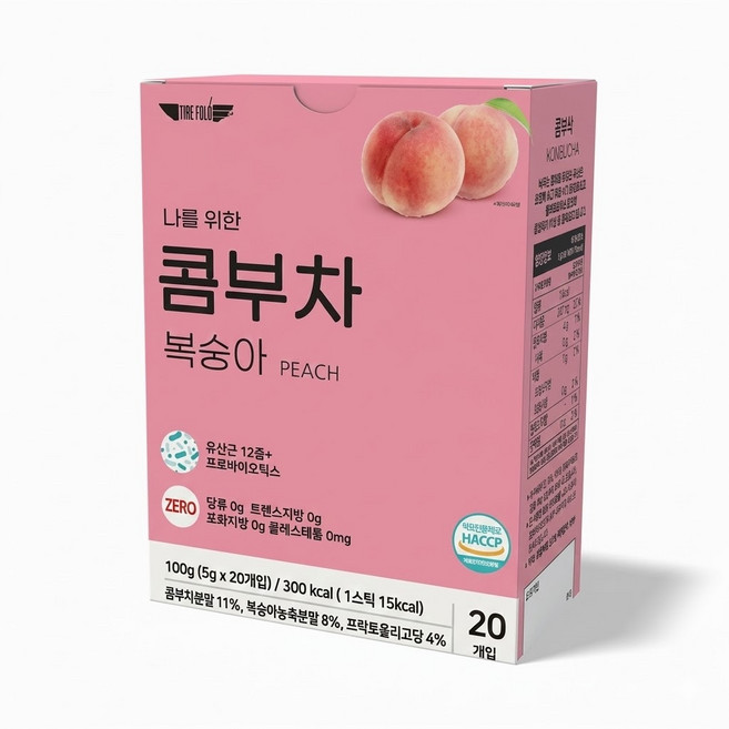 개별포장 스틱 콤부차 복숭아, 1개, 20개입, 5g, 5g