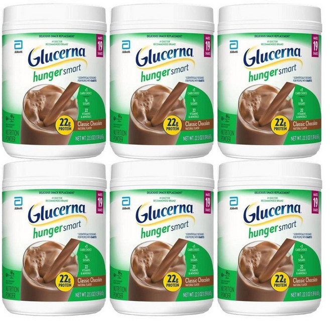 Glucerna 글루서나 헝거 스마트 클래식 초콜릿 파우더 635g, 6개
