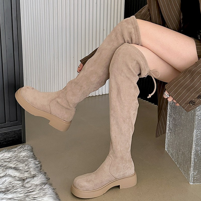 니하이 스웨이드 싸이하이 롱 부츠 (5cm)