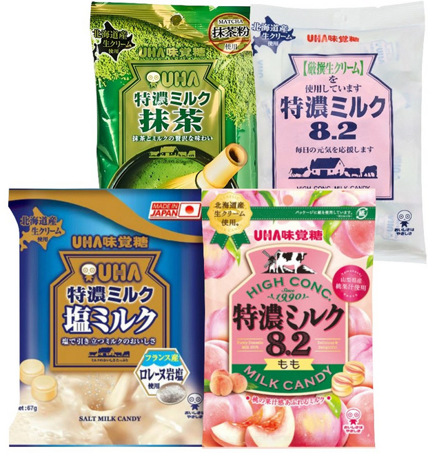 유하미카쿠토 토쿠노 밀크 (밀크캔디+마차캔디+모모캔디+시오캔디) 캔디 세트, 1개