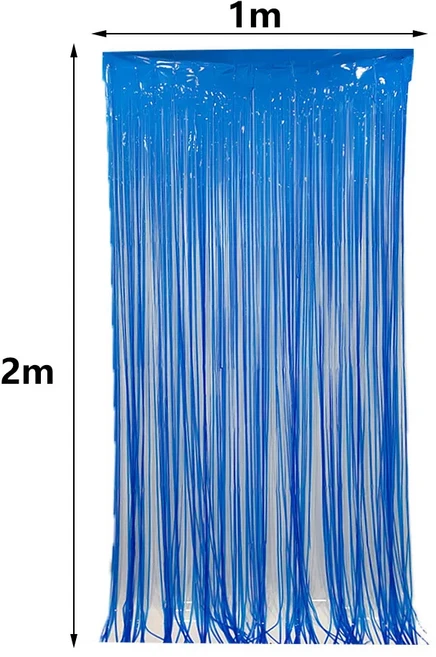 다색 어둠 속에서 LED조명 프린지 커튼 형광 마카롱 스트리머 사진 부스 배경 네온 생일 파티 장식, 03 Fringe Curtain