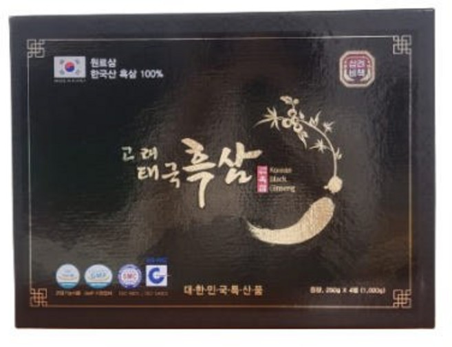 한국생약흑삼(박스) [원산지:국산(충청남도 금산군)], 4개, 250g