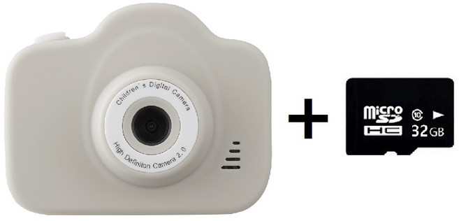 이지드로잉 어린이 키즈 디지털 카메라 사진기 디카 2000만화소 + 32GB SD카드 / 4000만화소+ 32GB SD카드 세트, 20M 뉴키즈 크림 카메라 + 32GB SD카드 세트
