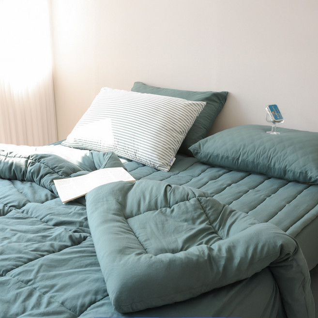 코프코프 컬러팔레트 국내제조 사계절 항균 먼지없는 차렵이불 풀세트 슈퍼싱글 퀸 킹 라지킹