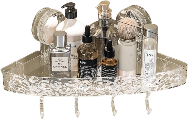 SK-II 置物架 浴室轉角收納架, 三角架白色, 1層