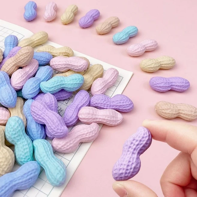 다채로운 땅콩 모양 지우개 귀여운 고무 학생 상품 문구, 01 Randomly 30 erasers
