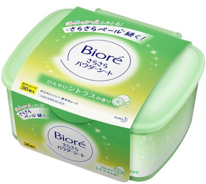 비오레 사라사라 파우더시트 36매 시트러스향 데오드란트 티슈