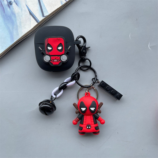 보스 QC 이어버드 2 이어폰 슈퍼파이터 캐릭터 태슬 실리콘 케이스, 검은색 B, 태슬 A 케이스