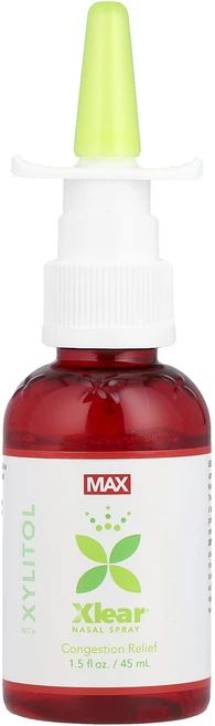 Xlear 맥스 천연 식염수 비강 스프레이 자일리톨 함유 강력한 완화 효과 45ml(1.5fl oz), Xlear맥스천연식염수비강스프레이자일리톨함유강력한완화효, 1개 - 쿠팡