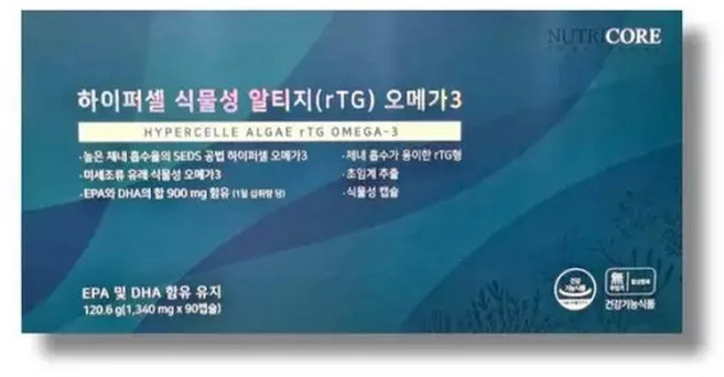 뉴트리코어 하이퍼셀 식물성 알티지 오메가 3 1340mg x 90캡, 1개, 90정
