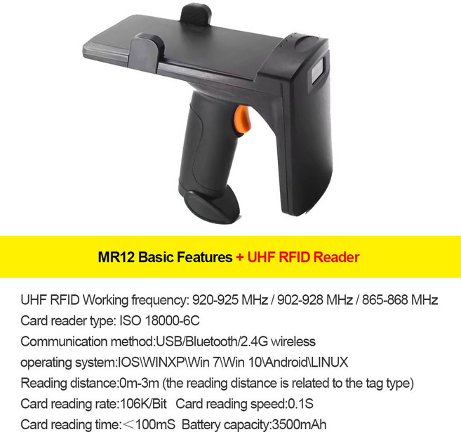 휴대용 UHF RFID 바코드 NFC 물류 스캐너 산업용 블루투스 2D 4G PDA 리더 무선 1D 태그