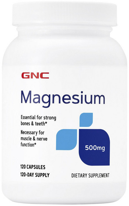 GNC 마그네슘 500mg 캡슐, 120정, 1개