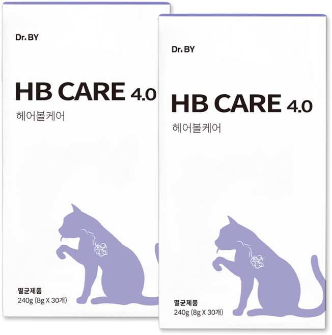 닥터바이 헤어볼케어 고양이 헤어볼 영양제 예방 배출 도움 소화 건강 보조제, 헤어볼+장건강, 2세트