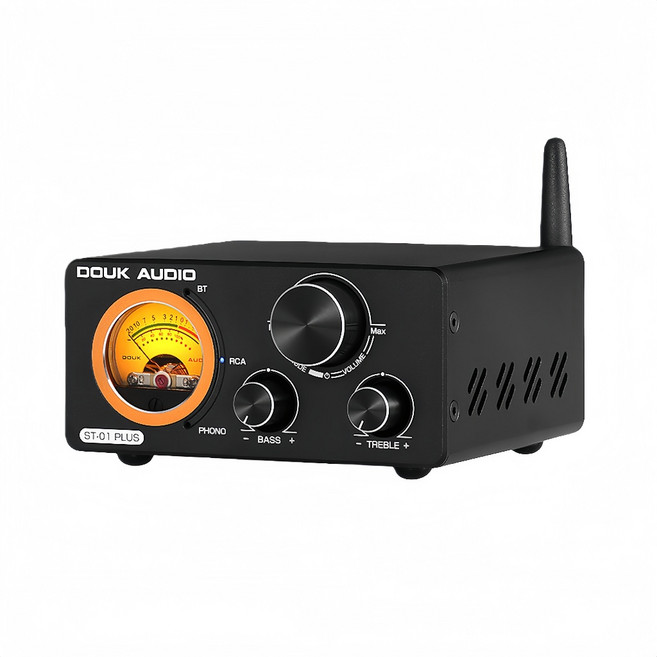 DOUK AUDIO ST-01 PLUS TPA3255 數位擴大機 300W 音響 VU錶 唱放 家用音響, 主機+48V原配電源適配器