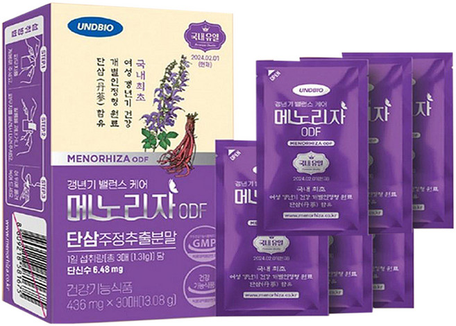 [AC-Mall] 갱년기 한달 케어/메노리자 ODF 30일분/GMP 건강기능식품 국내최초 단삼추출 여성 갱년기 밸런스케어/중년여성 건강관리, 3세트