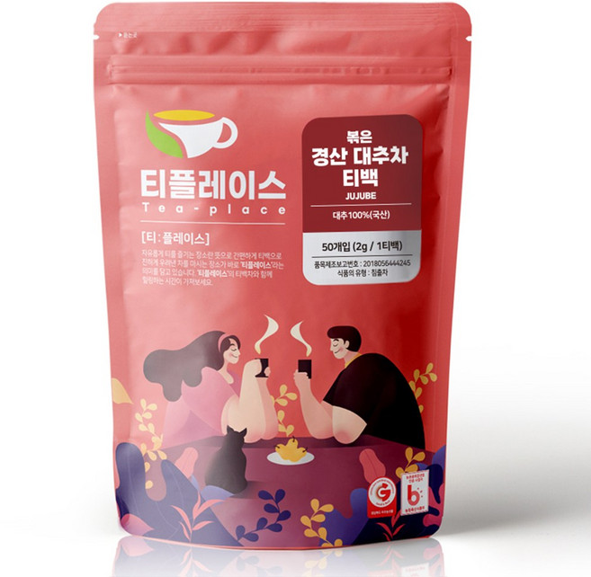 티플레이스 국산 100% 볶은 경산대추차 삼각티백 전통차 허브차, 2g, 1개, 50개입