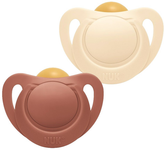누크 시그니처 노리개젖꼭지 2종 세트, S2 (6~18개월), 파스텔마룬 + 베이지, 1세트