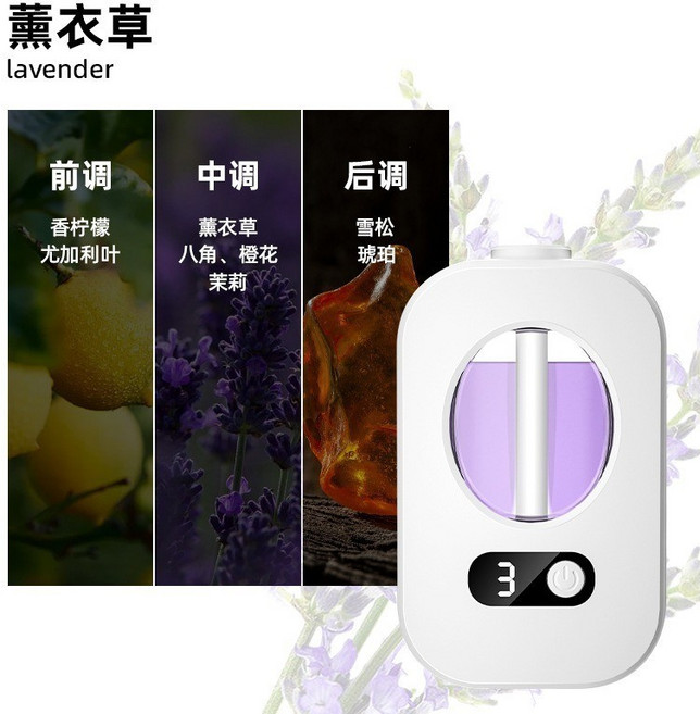 智能香薰機 車載家用壁掛式自動噴香機 充電款, 薰衣草B-2368-2, 1個